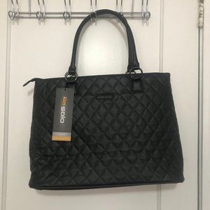 Black Quilted Padded Laptop Bag